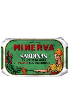 Minerva Sardines in spicy olive oil with pickles 120 g tin