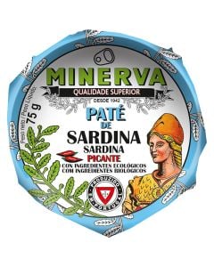 Minerva Organic spicy sardine pate 75 g tin