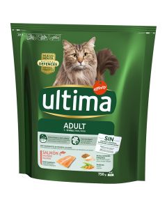 Ultima Cat food with salmon high nutrition for adult cats 750 g bag