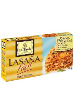 Precooked lasagne El Pavo easy 200 g 18 unites