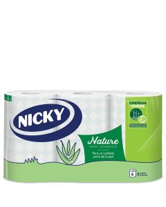 Nicky Toilet Paper Nature 3 layers with Aloe Vera 6 rolls