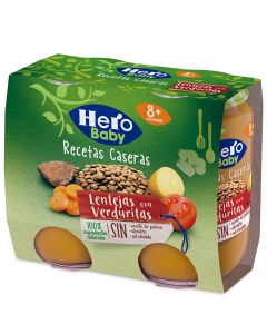 Hero Baby Jar of lentils with vegetables Recetas Caseras 2x190 g jar