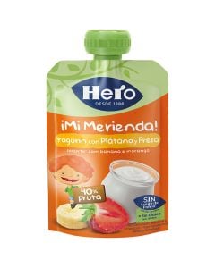 Hero Baby Banana and strawberry yogurt Mi Merienda pouch 100 g jar