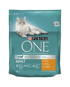 Purina One Adult Cat Food with Chicken and Whole Grain 800g Bag
