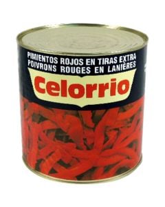 Roasted red peppers in strips Celorrio 1,65 kg tin