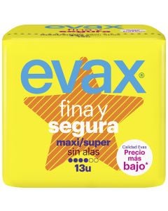 Sanitary pads Evax fine and safe maxi 13 units