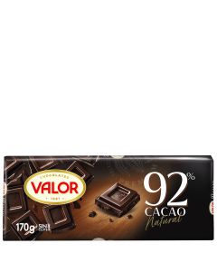Valor Chocolate negro 92% cacao tableta 170 g