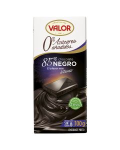 Dark chocolate 85% cocoa Valor no added sugars 100 g tablet