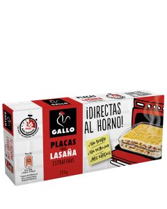 Precooked lasagne Gallo 18 units 224 g box