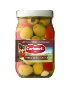 Pitted green Gordal olives Carbonell 350 g jar
