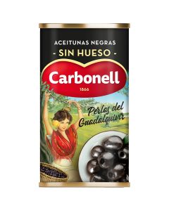 Pitted black olives Carbonell Perlas del Guadalquivir 150 g tin