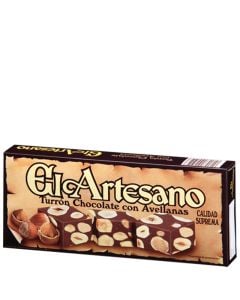 Dark chocolate with hazelnuts nougat El Artesano supreme quality 200 g tablet bag