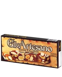 Chocolate with almonds nougat El Artesano supreme quality 200 g tablet bag