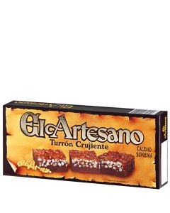 Crunchy chocolate nougat El Artesano supreme quality 200 g tablet