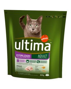 Spayed cat food with chicken and barley Ultima 800 g bag