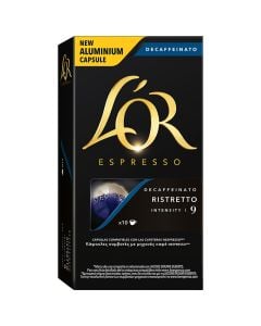 Decaffeinated Espresso Ristretto coffee capsules L'Or nespresso system 10 units