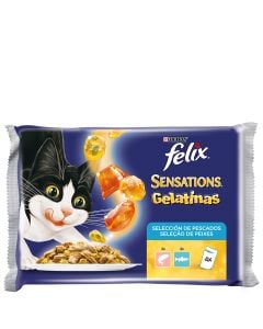 Wet cat food Felix Sensations fish jellies 4x85 g