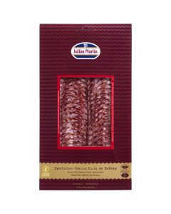 Sliced acorn-fed Iberico pork salchichon Julián Martín 100 g package