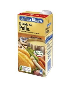 Homemade style chicken broth Gallina Blanca 100% natural gluten free 1 l brik