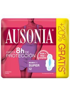 Sanitary pad Ausonia Air-Dry Super winged 12 units