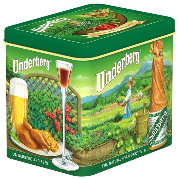 Underberg tin of mini bottles liqueur 15x2 cl