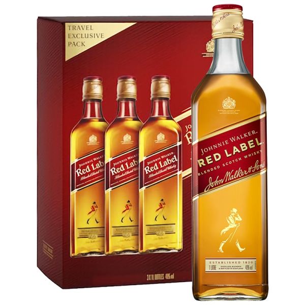 Johnnie Walker Red Label Triple Box 1 litre (gift box of 3 bottles)