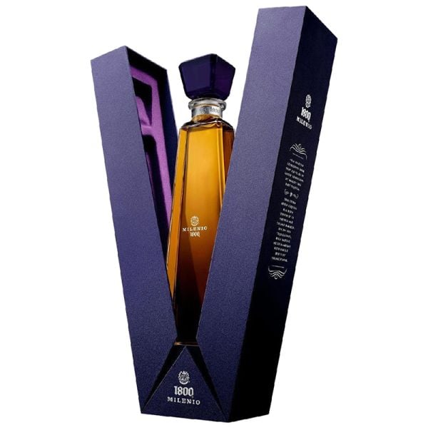 1800 Milenio 100% blue agave gift box tequila 70 cl
