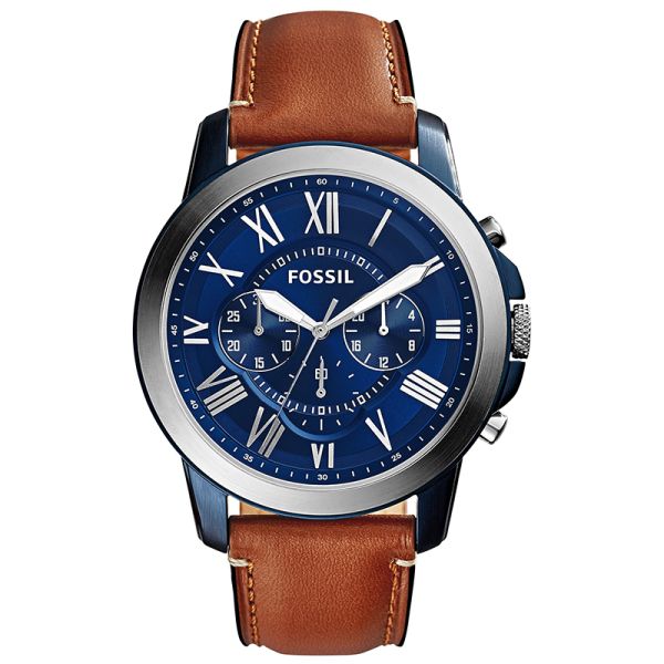 Fossil Grant FS5151 Men Quartz Chronograph Leather strap 44mm case