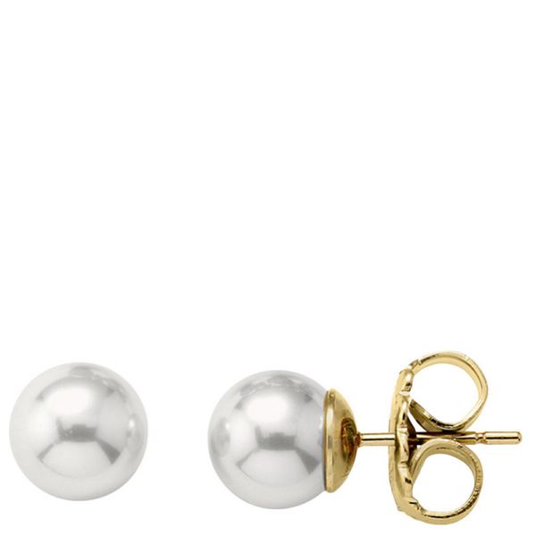 Majorica Eternal Colection EarRings Lyra 10mm gold-plated silver, 10 mm white round pearl