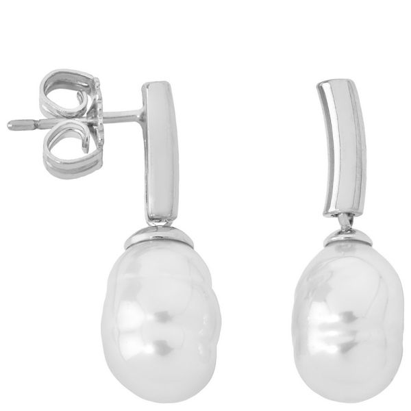 Majorica 09287.01.2.906.706.1 8mm short silver earrings