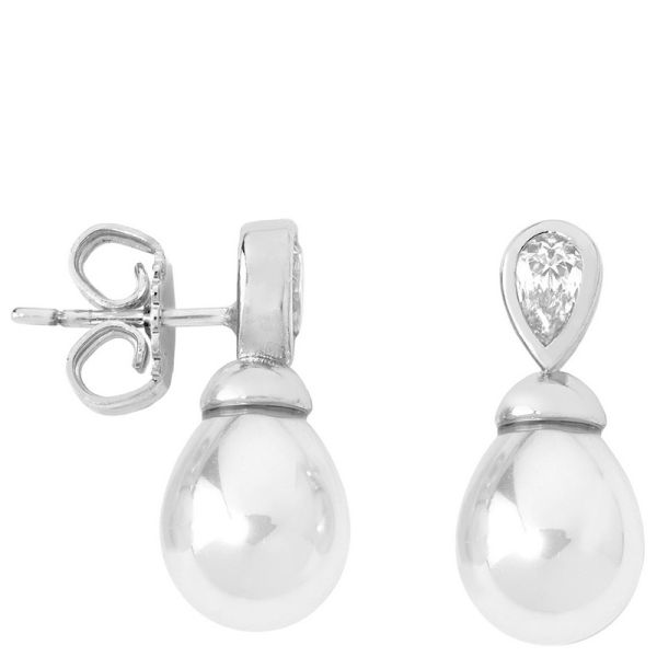 Majorica 12267.01.2.000.010.1 earrings short silver 8x10mm