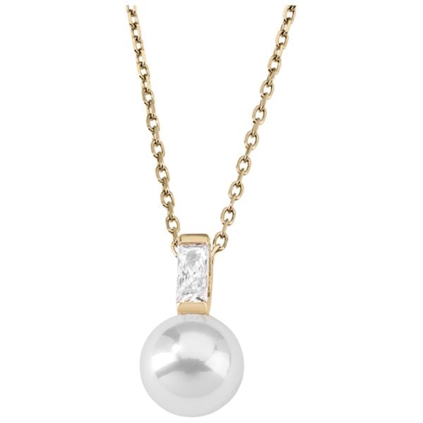 Majorica Tu y Yo sterling silver and 10mm Majorica pearl 48cm necklace