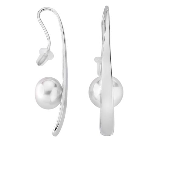 Majorica Fine Colection EarRings Lyra 10mm silver, 10 mm white round pearl