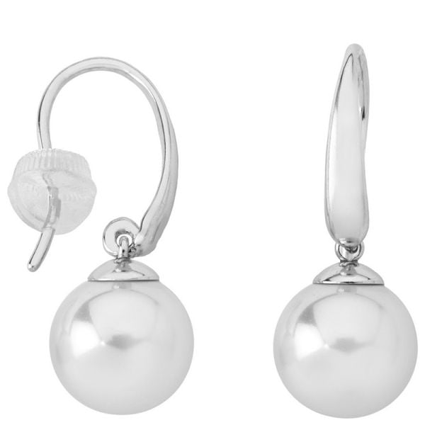 Majorica 11845.01.2.000.010.1 10mm short silver earrings