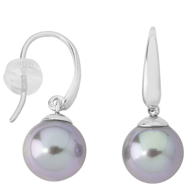 Majorica 11845.03.2.000.010.1 10mm short silver earrings