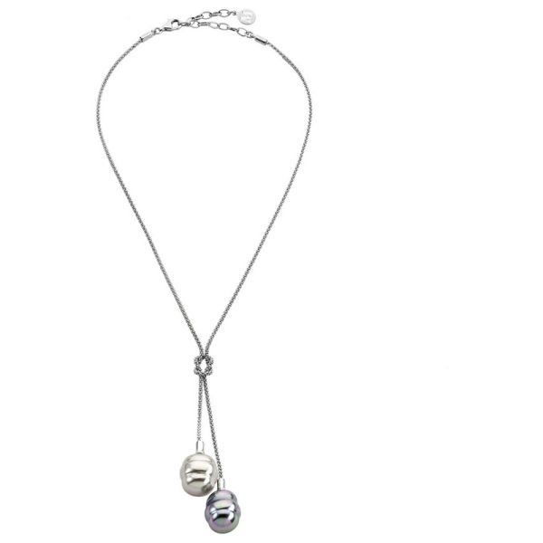 Majorica 12234.70.2.000.010.1 silver short necklace 14mm 48cm