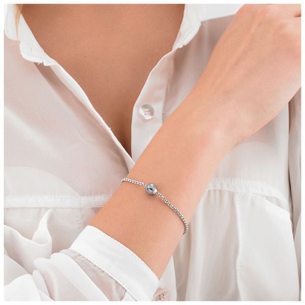 Majorica 15359.03.0.000.010.1 rhodium-plated chain with gray 8mm pearl