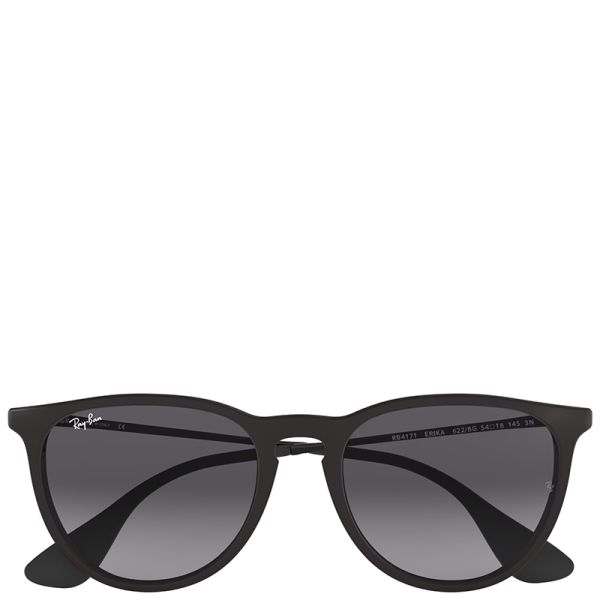 Ray-Ban Erika Classic black frame grey lenses 54-18 women sunglasses