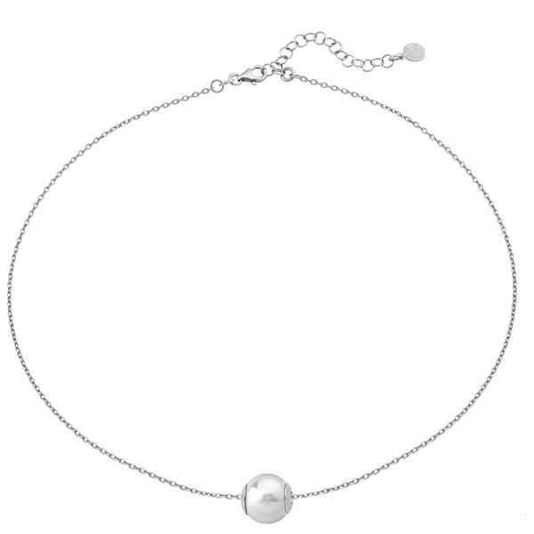 Pendant and chain Majorica Sterling silver rhodium-plated with pearl Majorica Diameter pearl: 12 mm Length: 33 cm