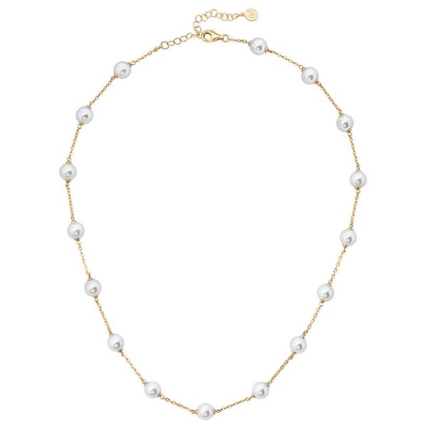 Majorica Utopia gold plated short necklace with 8mm pearls