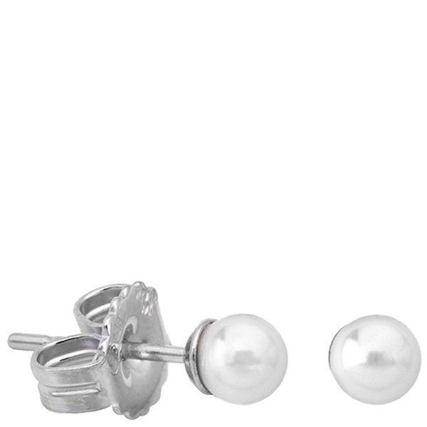 Majorica Lyra 00320.01.1.E00.000.1 sterling silver rhodium plated 4 mm round white pearl earrings
