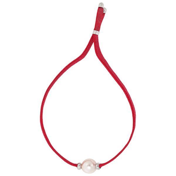 Majorica Sifnos Coral Red 8mm white round pearl bracelet
