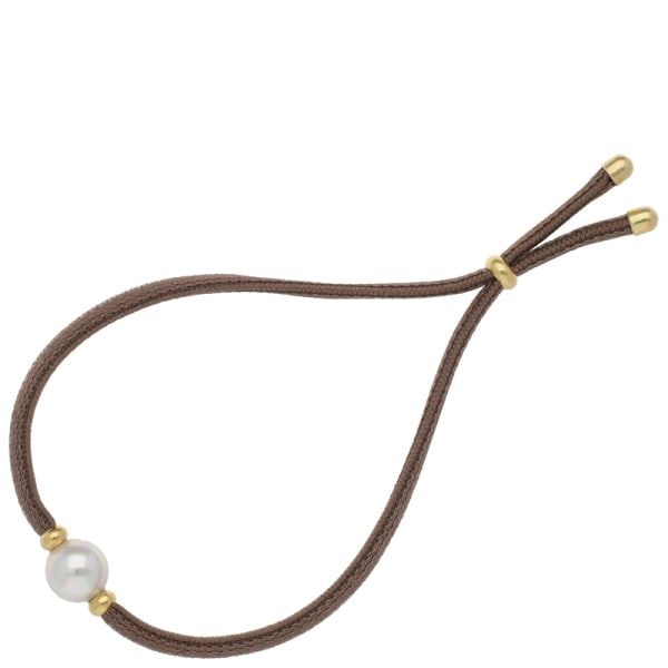 Majorica Sifnos 16715.01.1.B20.000.1 bracelet with 8 mm white pearl taupe bracelet