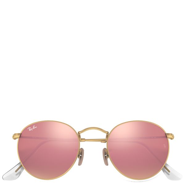 Ray-Ban Round Flash Lenses RB3447 matte gold sunglasses