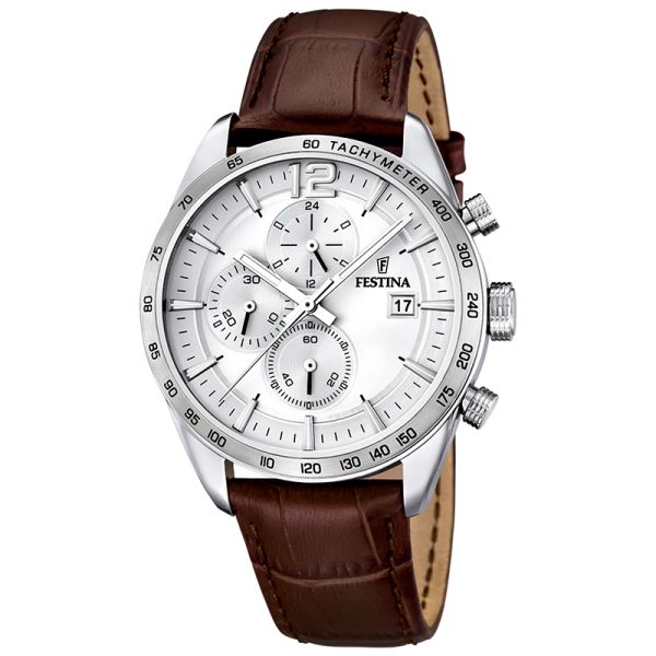 Festina Timeless Chrono F16760/1 Silver leather strap men's watch