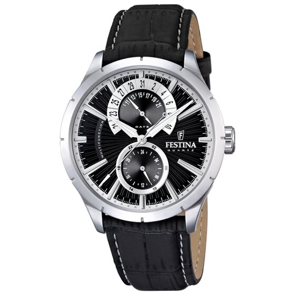 Festina Retro F16573/3 Black leather strap men's watch