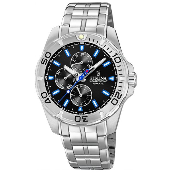 Festina Multifunction F20445/6 Black steel strap men's watch