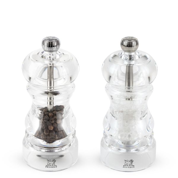 Peugeot Nancy Duo of manual salt and pepper mills 12 cm acrylic