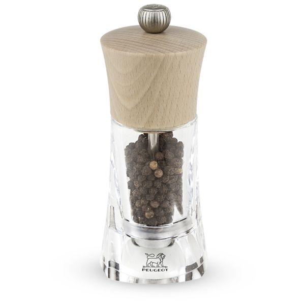 Peugeot Oléron Manual pepper mill 14 cm in natural wood and acrylic