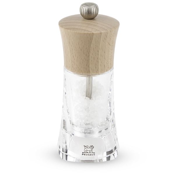 Peugeot Oléron Manual salt mill 14 cm in natural wood and acrylic